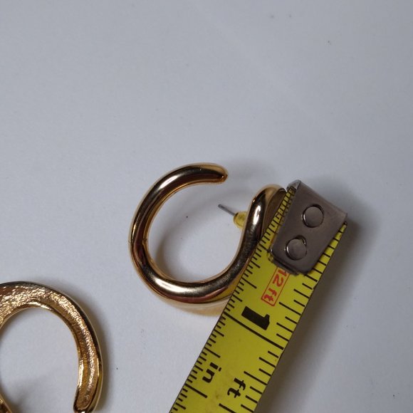 Vintage Heavy Metal U Shaped Stud Earrings - Picture 14 of 15